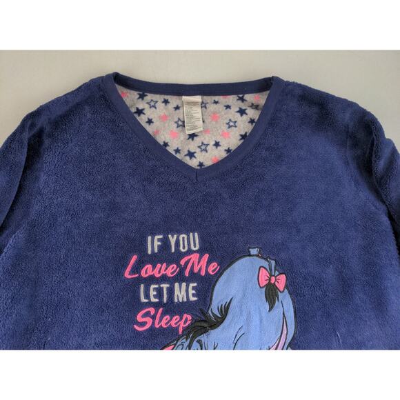 Disney Eeyore Pajama Top Size XL 16-18 Purple Embroidered Winnie the Pooh - Picture 3 of 11